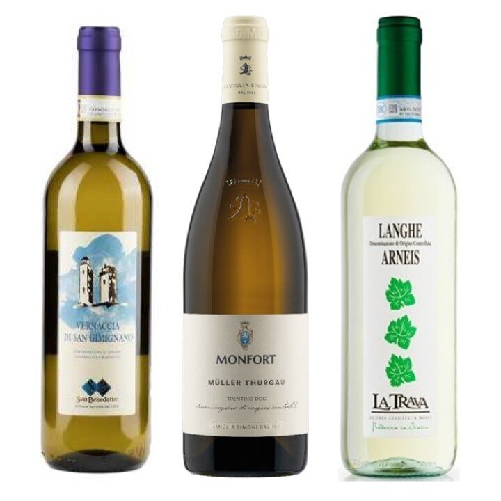 イタリア各地で愛される歴史ある白葡萄　イタリア白ワイン3本セット-Vino Bianco  3-bottle Set